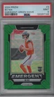2024 Panini Prizm Bo Nix RC # 3 (Emergent-Green Wave) PSA 9