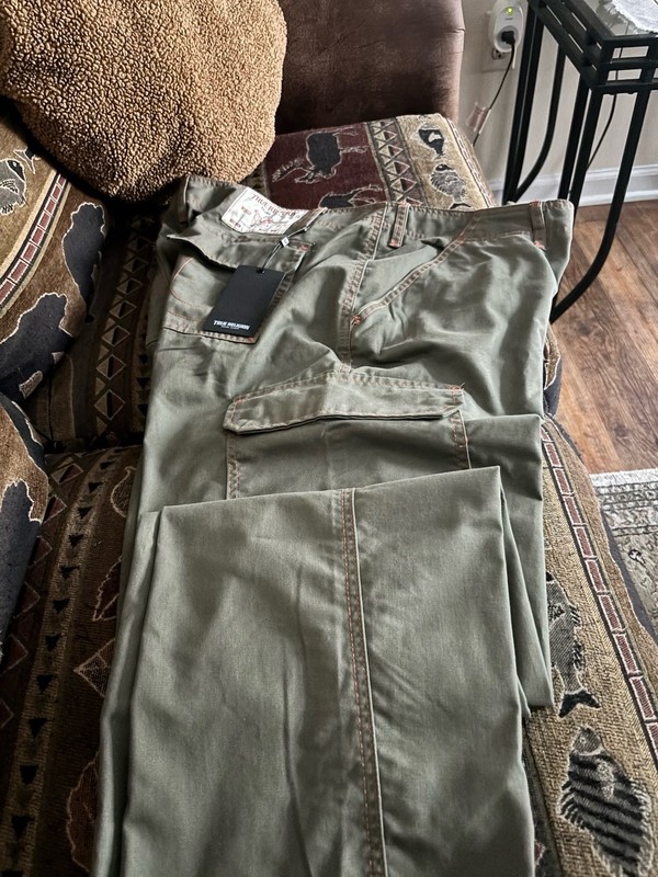 True Religion Men's Kalamata/Papaya Orange 36 W Cargo Pants . Ret. $159