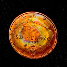 COLLECTIBLE TONED - 2009 - Slovakia, 5 Euro Cent - BU TONING COIN !!!