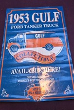 1953 Gulf Ford Tanker Truck Collectible Advertising Vinyl Banner Poster 37 X 25