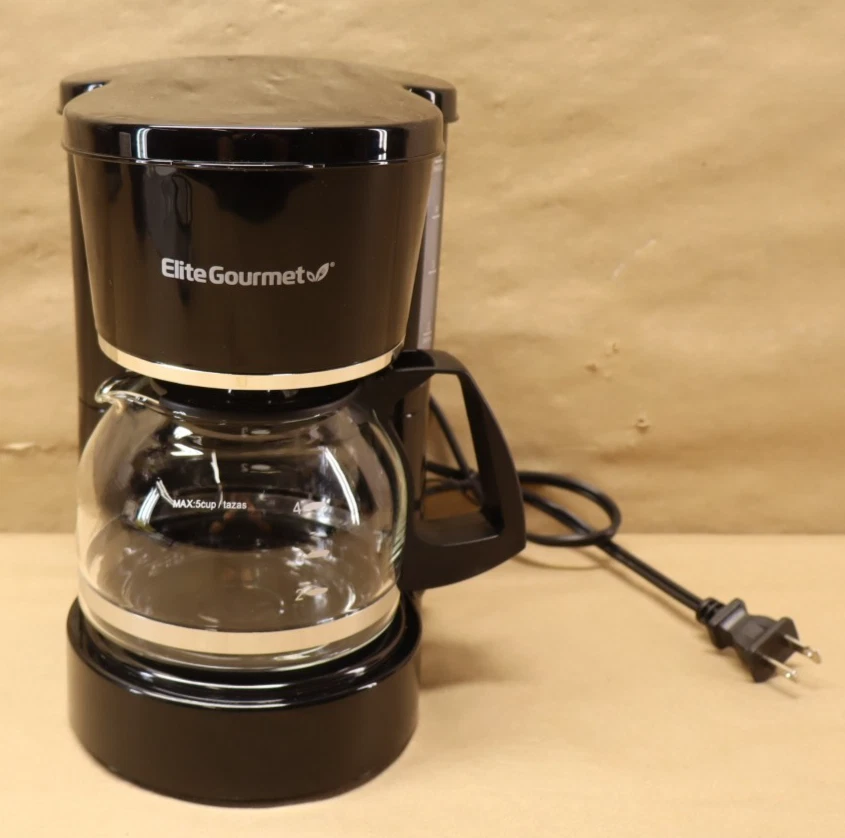 Elite Gourmet 5 Cup Automatic Drip Coffee Maker Black Open Box