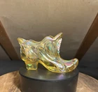 Fenton Carnival Glass Hand Painted Slipper
