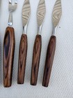 MCM Danish Modern Steak Knives & Carving Set Teak Handles Mode Danish — photo 4