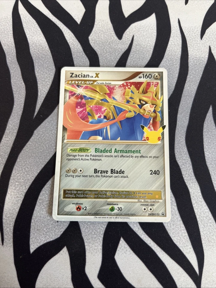 Zacian LV X SWSH135 Sword & Shield Promo Pokemon Card Swirl EXTREMELY RARE READ! - Image 4 of 4