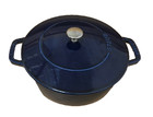 Staub 3.75 Qt Blue Cast iron, covered  Cocotte #24. Nice, used condition. France — photo 1