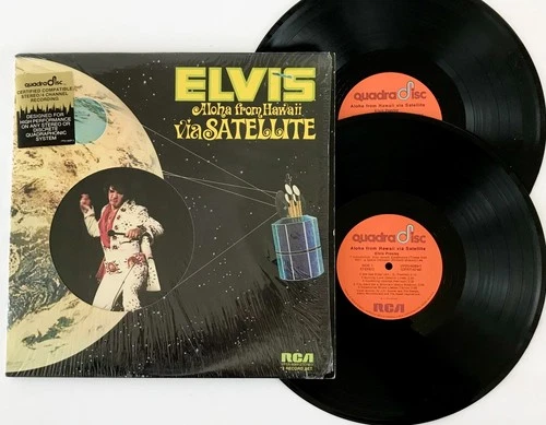 1973 Quad 2 x LP ELVIS PRESLEY Aloha From Hawaii Via Satellite RCA Hype SHRINK