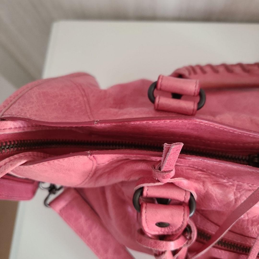 Balenciaga The City Bag 115748 Pink Leather 2Way Tote Shoulder Y2K thumbnail 14