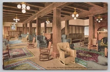 Vintage Mt. Washington Hotel Lobby Postcard Los Angeles CA