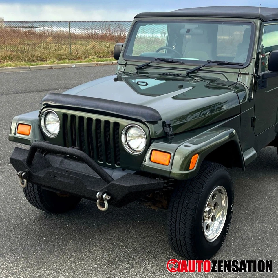 Fit 1987-2006 Jeep Wrangler YJ TJ Front Bumper Guard w/ D-Ring+Winch Mount Plate Foto 4 de 4