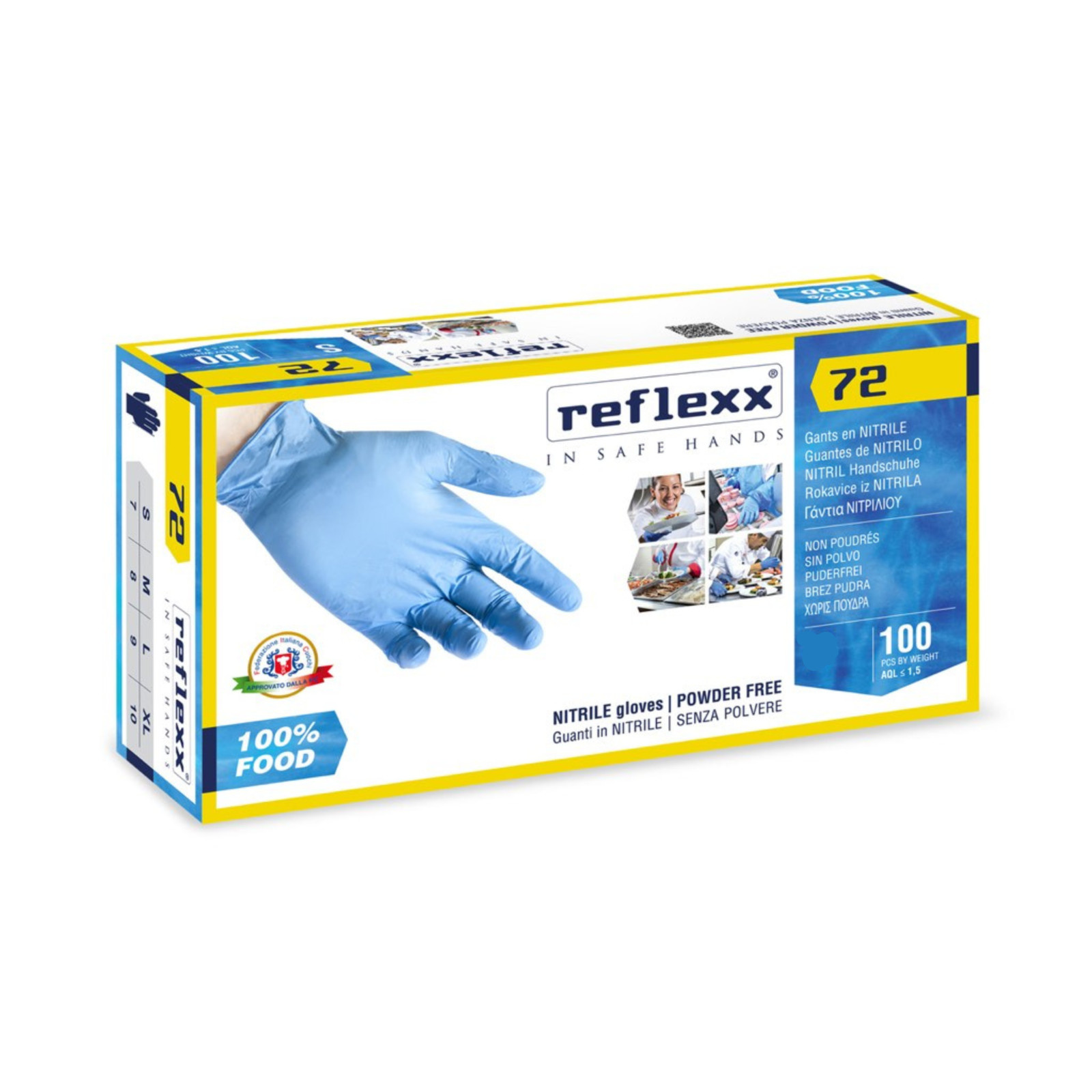 Reflexx R72 для приготовления пудры из нитрила для рук, 100 % латексной пудры, 3,5 г, Кат.3, 100