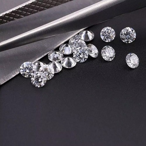 Zertifizierter 1,1 mm Rundschliff CVD Diamant J Farbe SI2 Reinheit 10 Stck. Posten - Bild 1 von 8