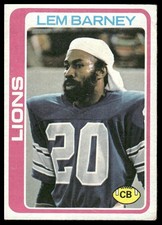 Lem Barney 1978 Topps #82 Detroit Lions