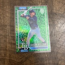 2026 TOPPS SERIES 1 TAMPA BAY RAYS #25 CARSON WILLIAMS GREEN HOLIDAY FOIL ROOKIE