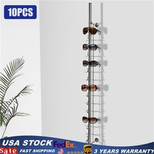 10 Pcs Aluminium Lockable Eyewear Eyeglasses Sunglasses Display Rod Frame Rack