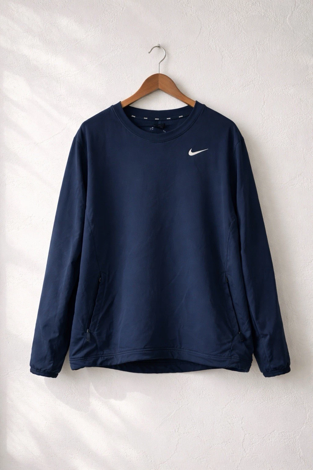 Nike Therma Fit Pullover Sweatshirt Mens Large Navy Blue Athletic Training Top