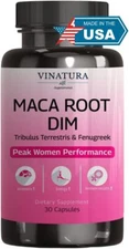 VINATURA MACA Root + DIM Capsules for Women Performance - Hormone Balance, Menop