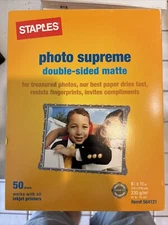 Lot Of 2 Staples Photo Supreme Paper, 8 1/2" x 11", Double Sided Matte, 50/Pack