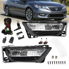 Front Bumper Fog Lights Lamps W/Bulbs Pair For Honda Accord 2013 2014 2015