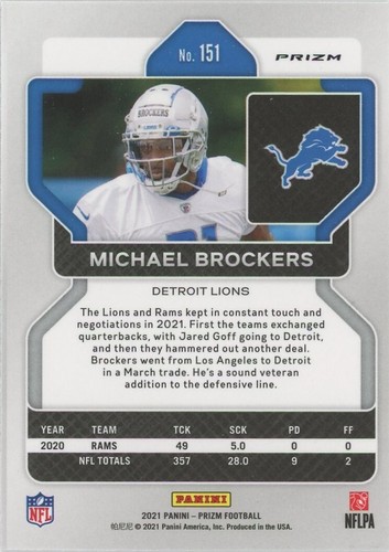 Michael Brockers 2021 Panini Prizm Orange Disco #151 - Picture 2 of 3