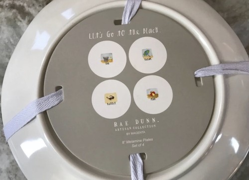 Snack Dessert Plate Pool Safe Beach Set Let’s Go To The Beach Rae Dunn Melamine