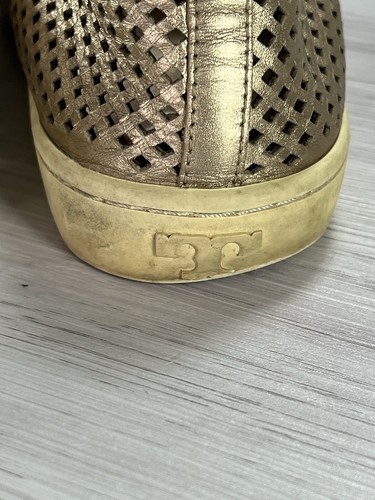 Zapatillas deportivas Tory Burch sin cordones de cuero dorado metálico talla 9 dorado brillante - Imagen 18 de 19