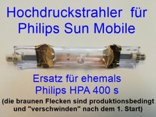 4 x Hochdruckbrenner als Ersatz Philips HPA 400S, HPA400s, HPA 400 s, Sun-Mobile