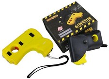 DEFENDER 10 MV Rechargeable Pistol Grip STUN GUN w/ LED Light & Holster YELLOW