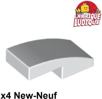 Lego 4X Neigung Gebogene 1X2 Weiß 11477 Neu
