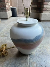 Vintage Alsy Table Lamp Southwestern Pastel 1980s Base 13" H  12" W SW Colors