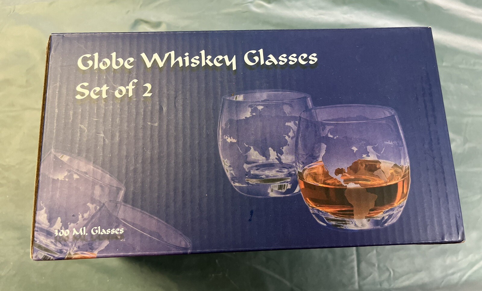 Premium Globe Whisky Glasses Set Of 2 Crystal Clear Barware-image