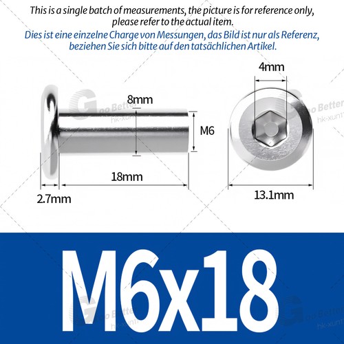 Sleeve Nuts M5-M10 Flat Head Hexagon Socket Furniture Cap Stainless Steel A2 304 - Picture 41 of 89