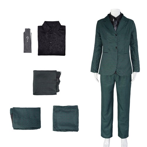 Riddler Cosplay Costume Gotham Season 5 Edward Nygma Cosplay Green Suit for Men - Picture 14 of 14
