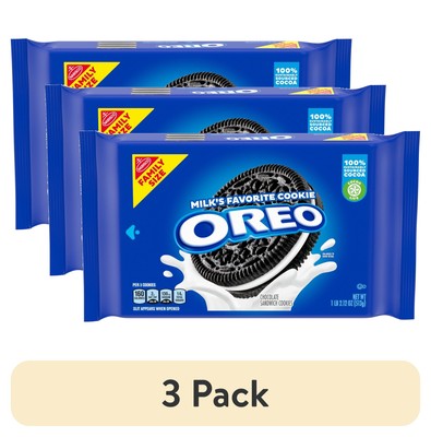 (3 pack) OREO Chocolate Sandwich Cookies, Family Size, Halloween Snacks,18.12 oz