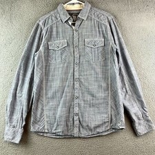 BKE Buckle Western Shirt Snap Plaid Mens Size M Standard Fit