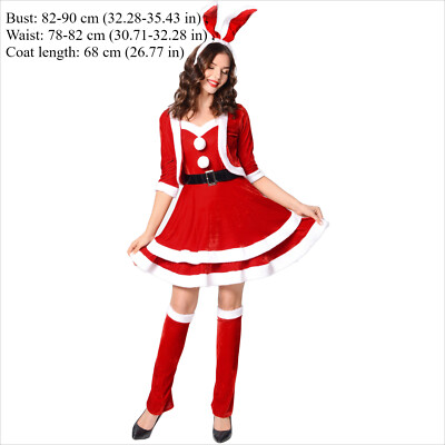 Christmas Bunny Women Dress Santa Costume Suit with Shawl Birthday Party  Outfits | eBay
