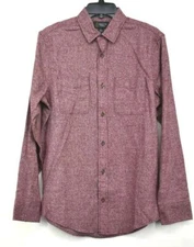 Wallin & Bros Mens Red Grindle Woven Flannel Long Sleeve Button Up Shirt NWT