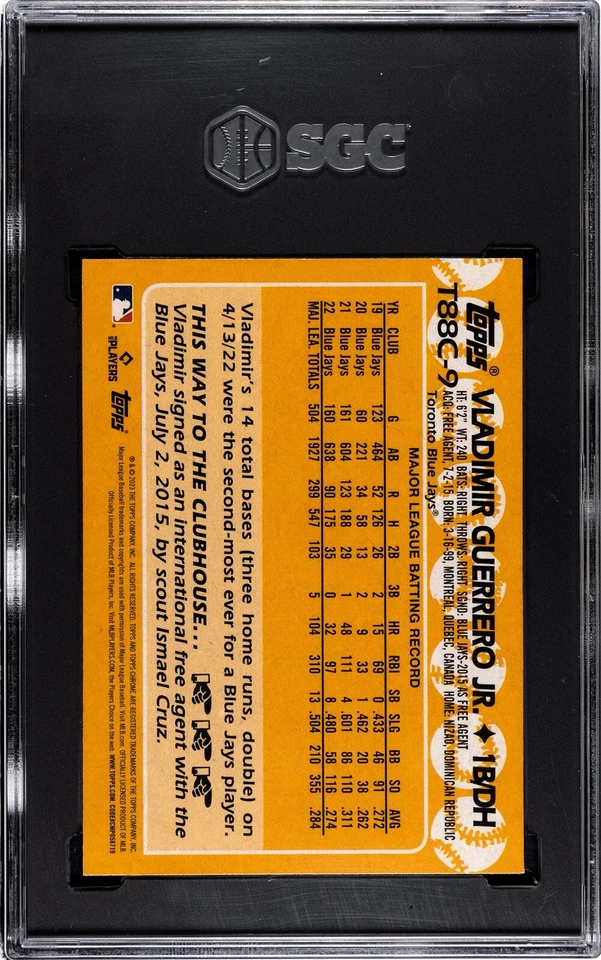 2023 Topps Series 1 "CHROME Silver Pack Mojo" Vladimir Guerrero Jr.  #T88C-9 - Image 2 of 2