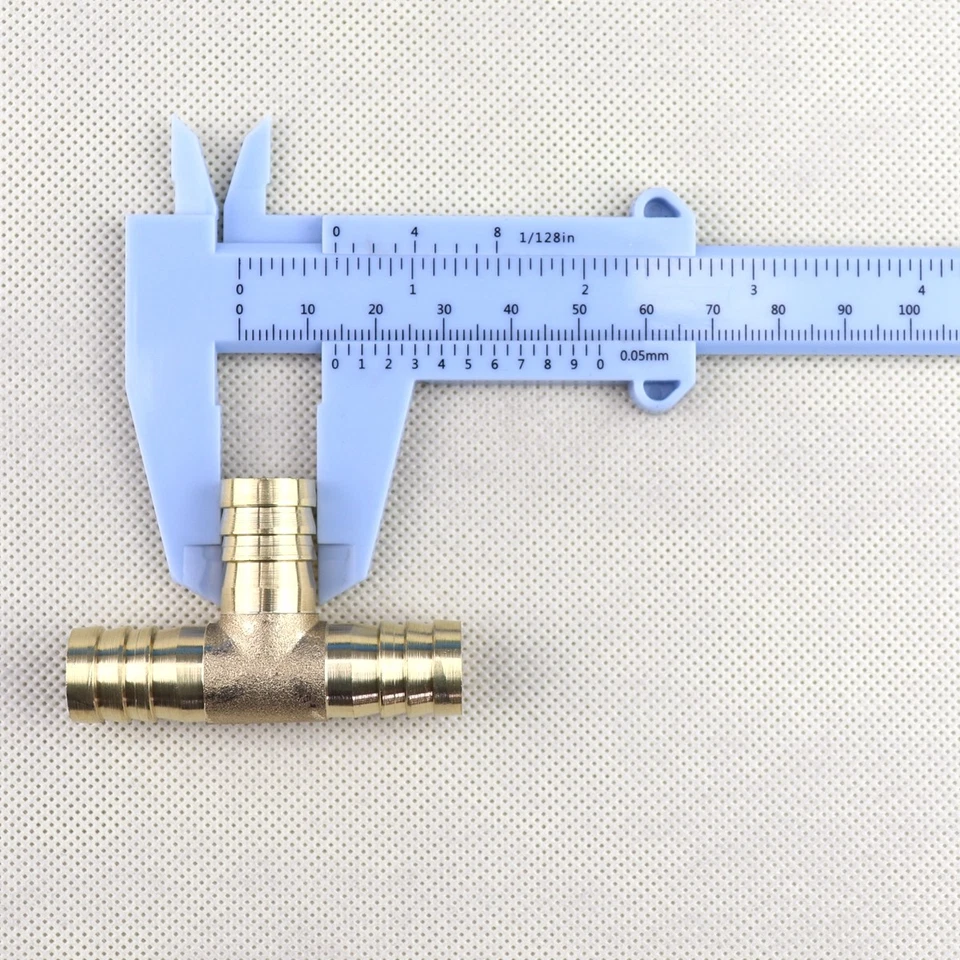 4 шт. 3-полосный латунный Т-образный фитинг соединитель шланга шланга воздушного топлива воды 9/16 дюйма (14 мм) - Изображение 2 из 4
