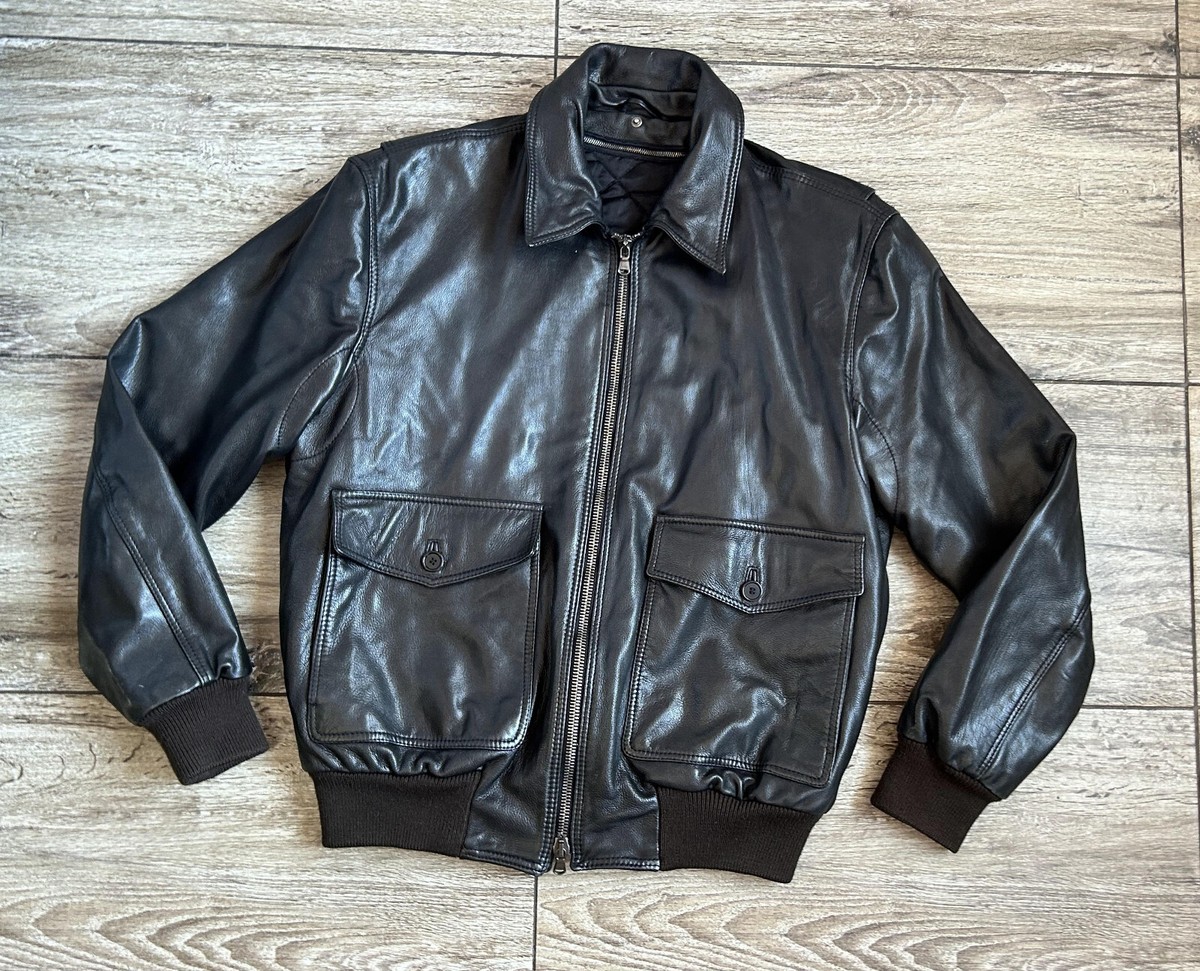 Men's Leather A2 Flight Air Force Jacket Zip Lampo High Men's Leather A2 Flight Air Force Jacket Zip Lampo High
