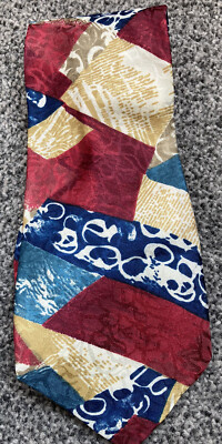 Tie rack multi colour geometric polyester tie 3.6'' wide 57'' long