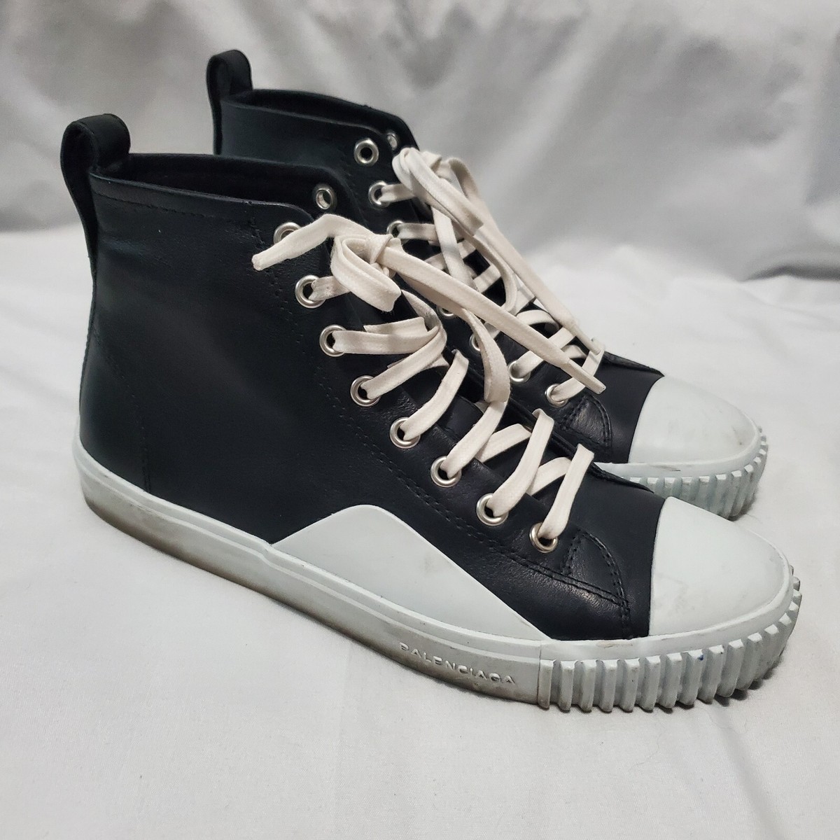 Balenciaga High Top Black Leather Sneakers Men’s Size 38 Balenciaga High Top Black Leather Sneakers Men main image 3