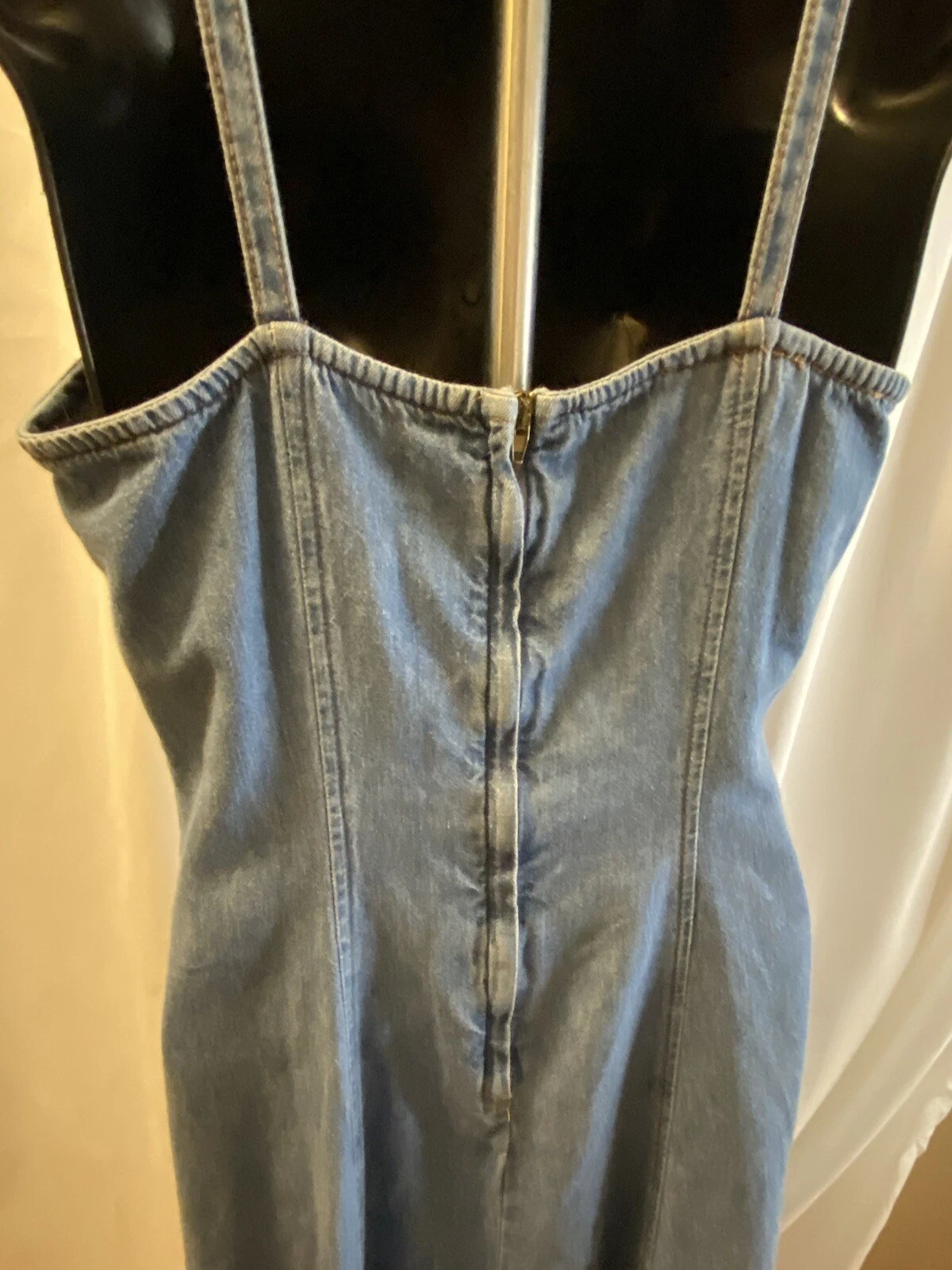 VETEMENTS Abito donna VB Exclusive taglia 7 8 con spalline in jeans made in USA