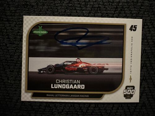2024 Parkside Indy Car Trading Card Indianapolis 500 Signed Christian Lundgaard - Afbeelding 1 van 1