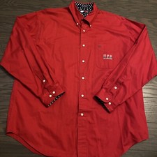 Vintage 90s Tommy Hilfiger American Flag Button Up Embroidered X-Large XL EUC