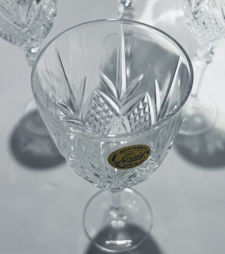 Set of 4 Vtg Cristal D’Arques Durand Fontenay Water Goblets Clear Crystal Cut - Picture 3 of 5