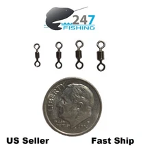 Micro Mini Rolling Barrel Swivels Extra Small #8 #10 #12 #14 Black 40pcs