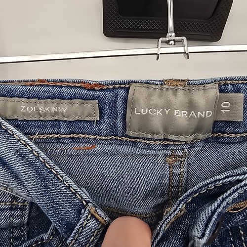 Lucky Brand Zoe Skinny Jeans Girls Denim Blue Wash Distressed Size 10 - Picture 5 of 6