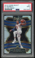 2019-20 Panini Select Concourse Silver Prizm #21 RJ Barrett RC Rookie Mint PSA 9