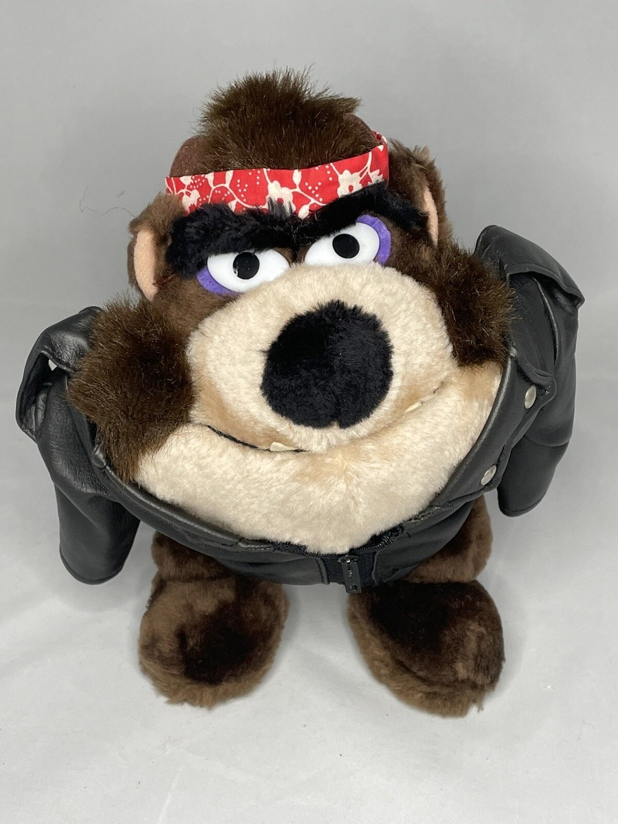 Vintage 1993 Taz Tasmanian Devil Biker in Leather Jacket Warner