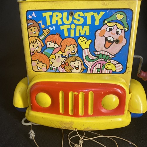 Vintage Mattel Trusty Tim School Bus Jack in The Box - Non Working - Picture 2 of 13